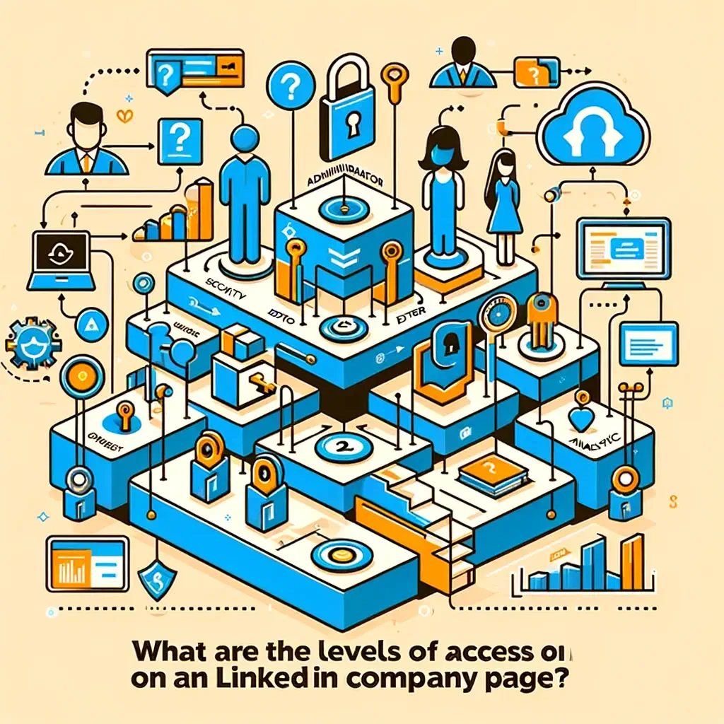 DALL·E 2024-02-22 18.45.55 - Create a visually engaging featured image for a blog titled _What are the Levels of Access on LinkedIn Company Page__. The image should explain the co (1)