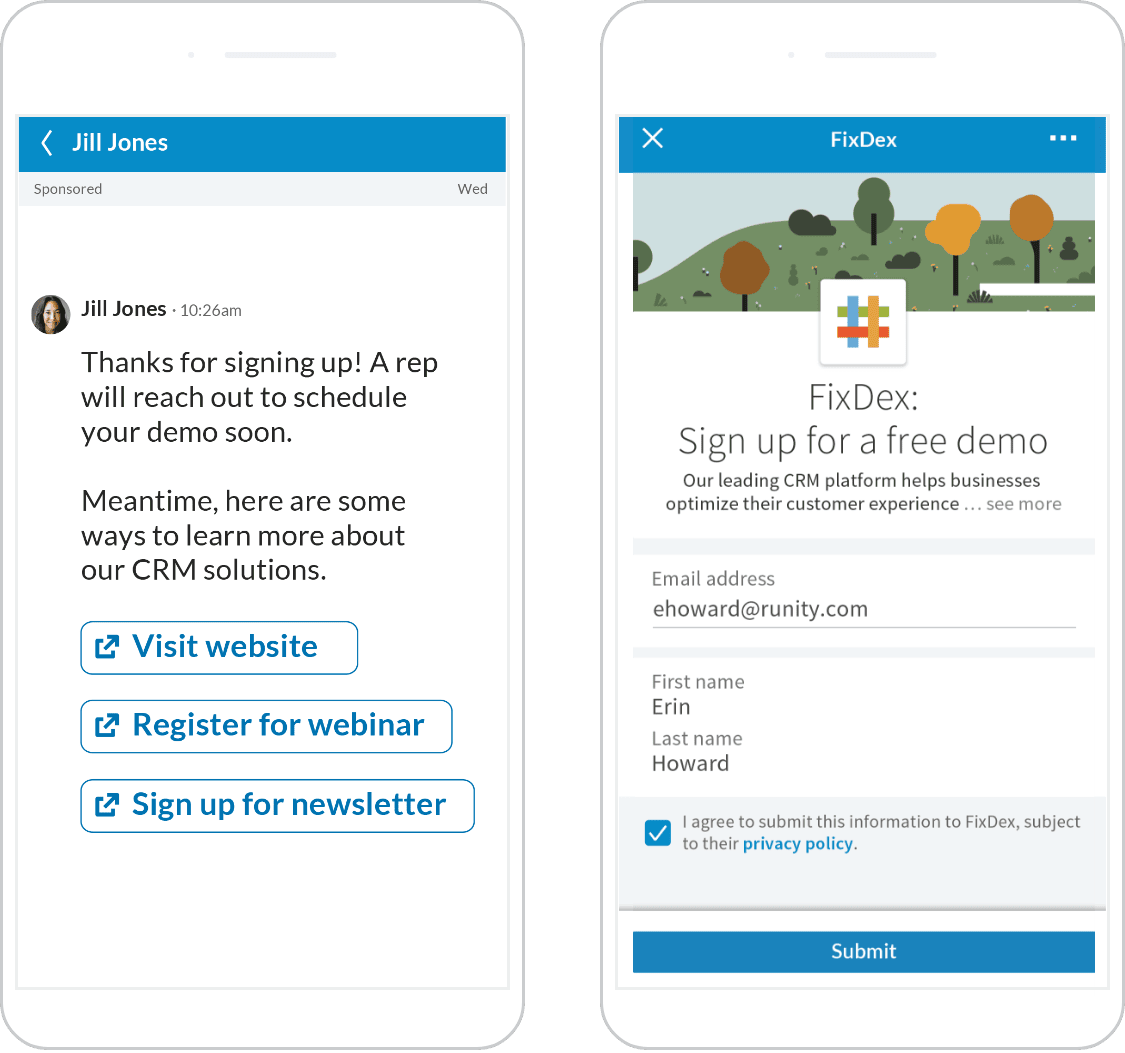 Two screens displaying the email signup page side by side.